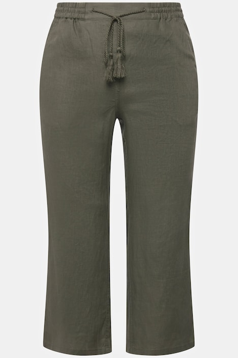 7/8-Leinenhose, elastischer Bund, natürlich kühl