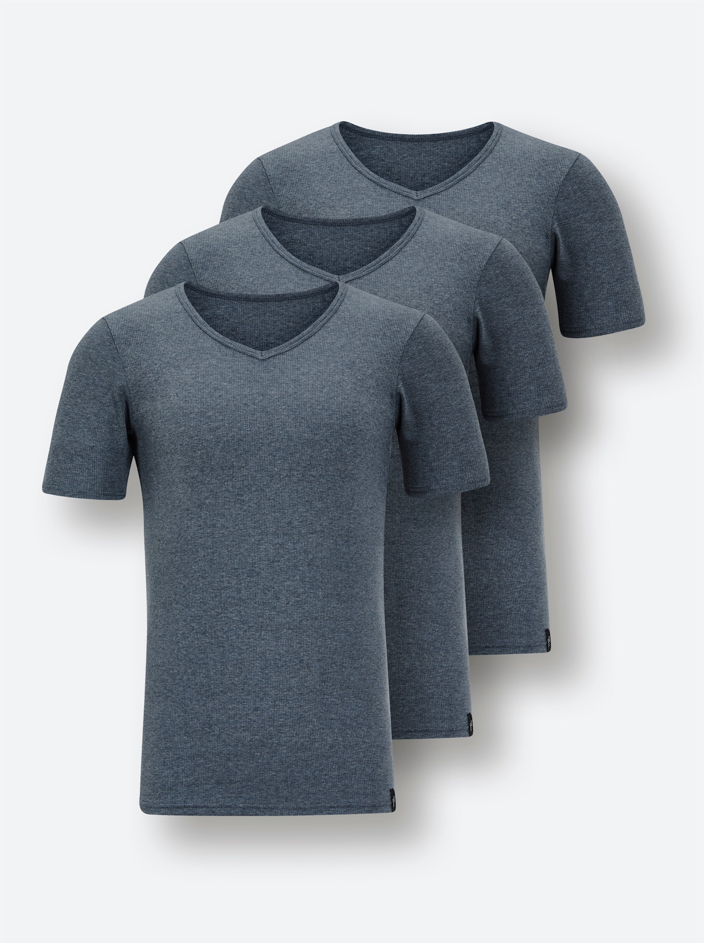 wäschepur men Shirt in jeansblau-meliert