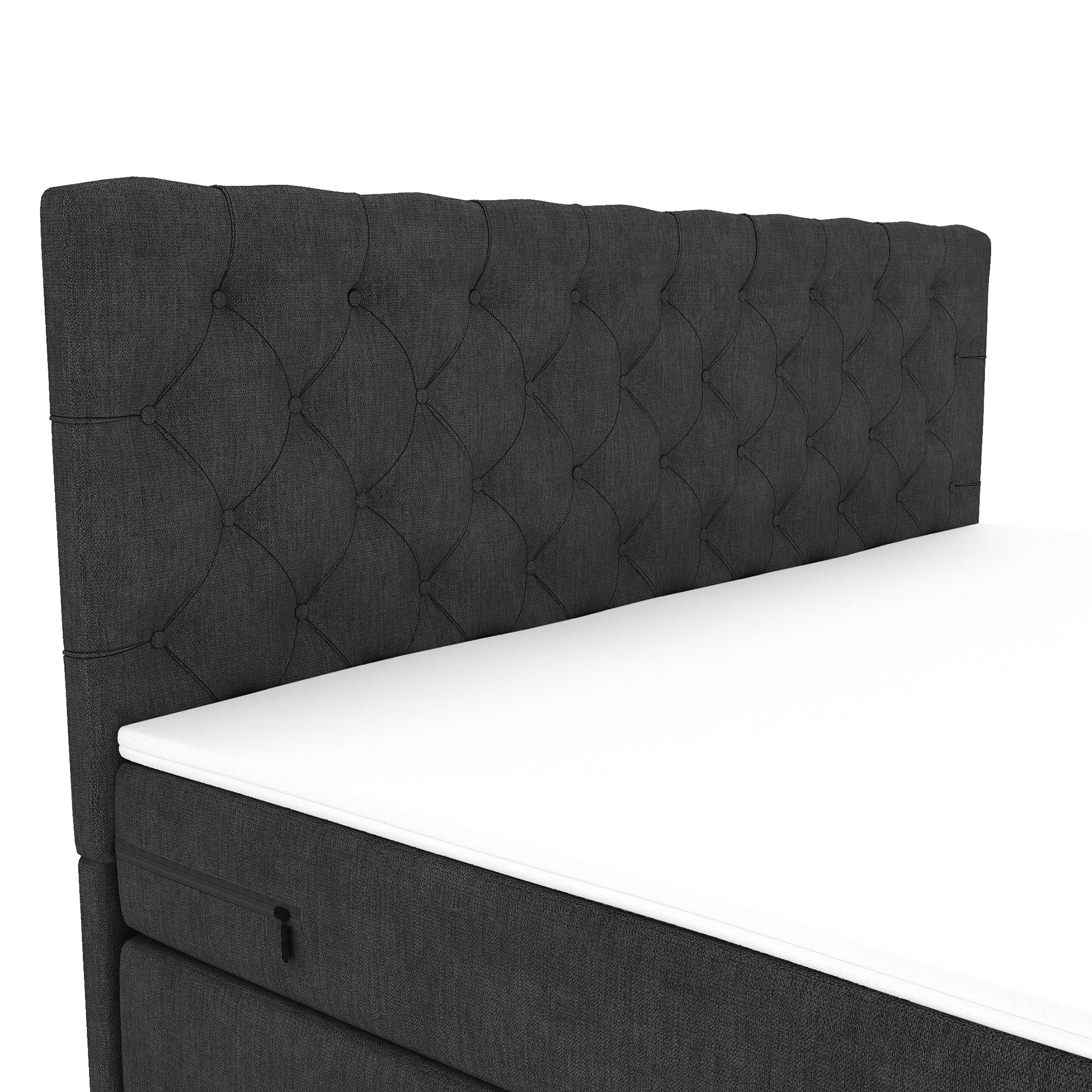 Boxspringbett - grau - inklusive Topper - 180x200 cm