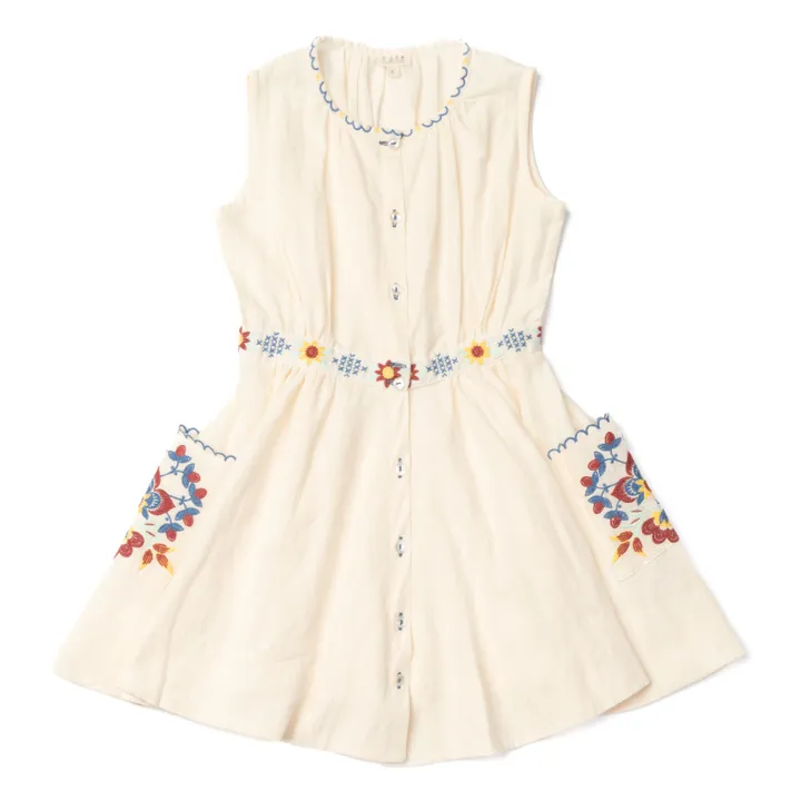 Lali Robe Corset Fleurs Brodées | Crème