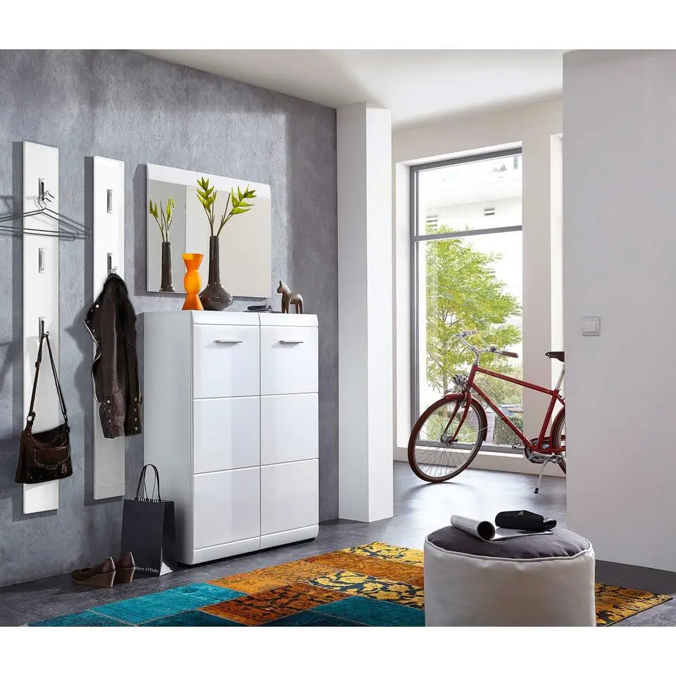 Schoenenkast Allan 90cm met 2 deuren - wit