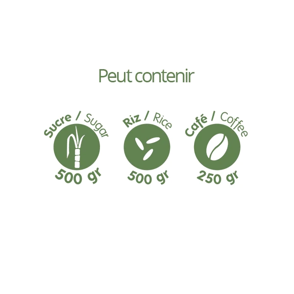 Pot en verre carré couvercle bambou 800ml Pebbly