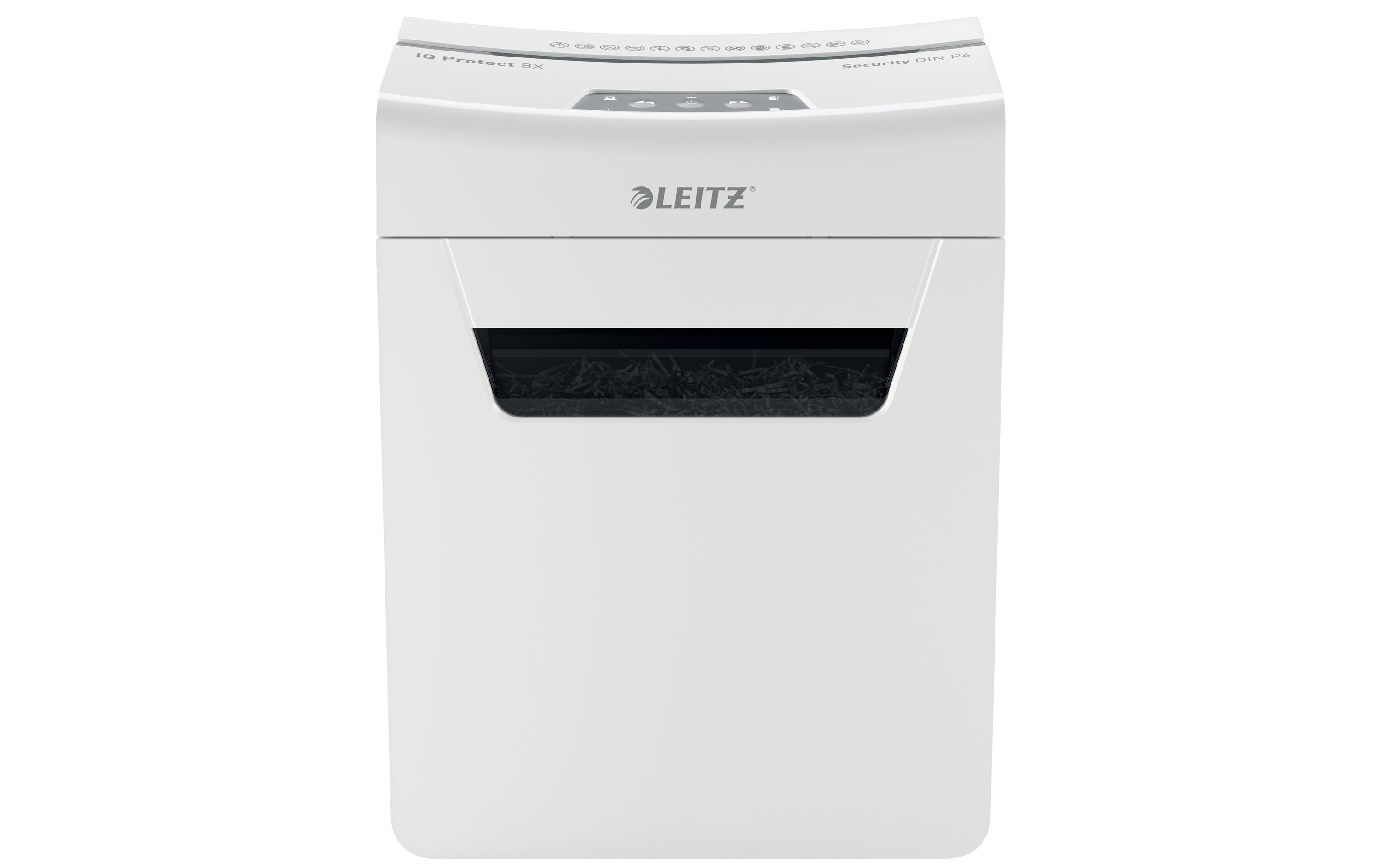 Aktenvernichter IQ Protect Premium 8X , P-4, 8 Blatt<br>Manueller Dokumentenvernichter mit Partikelschnitt für die sichere Vernichtung vertraulicher Unterlagen