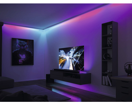 Klaar voor gebruik Entertain LED-strip 1,5 m Dynamische RGB-kleurverandering 90 LED's met geheugenfunctie + afstandsbediening 12V