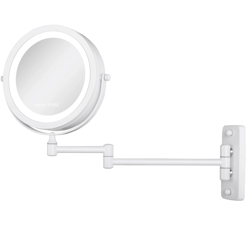Gillian Jones Wall Mirror W/Arm & Lights - White 10246-90