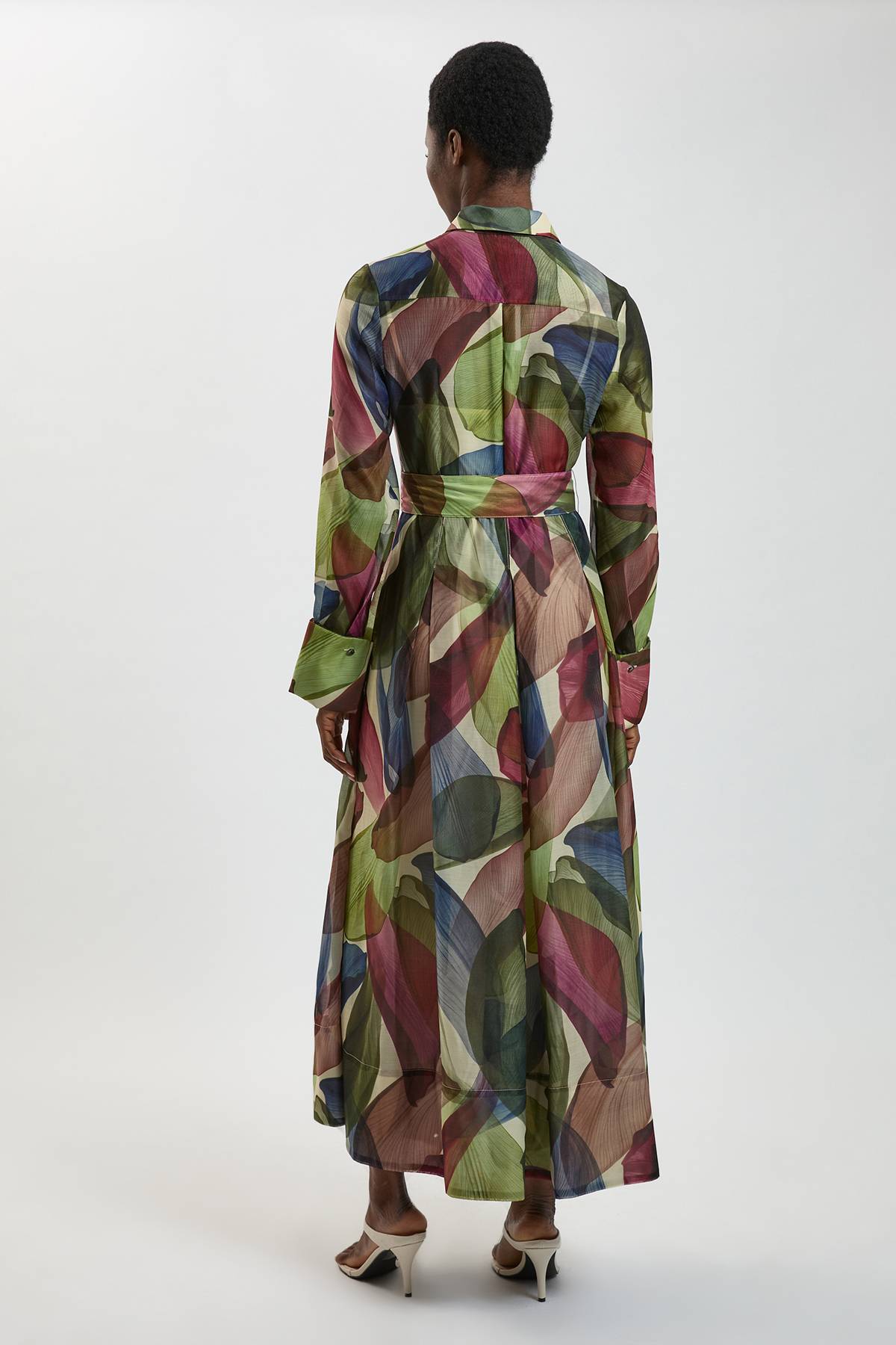 KarenMillen Robe Chemise Maxi En Organza À Imprimé Pétales Petite