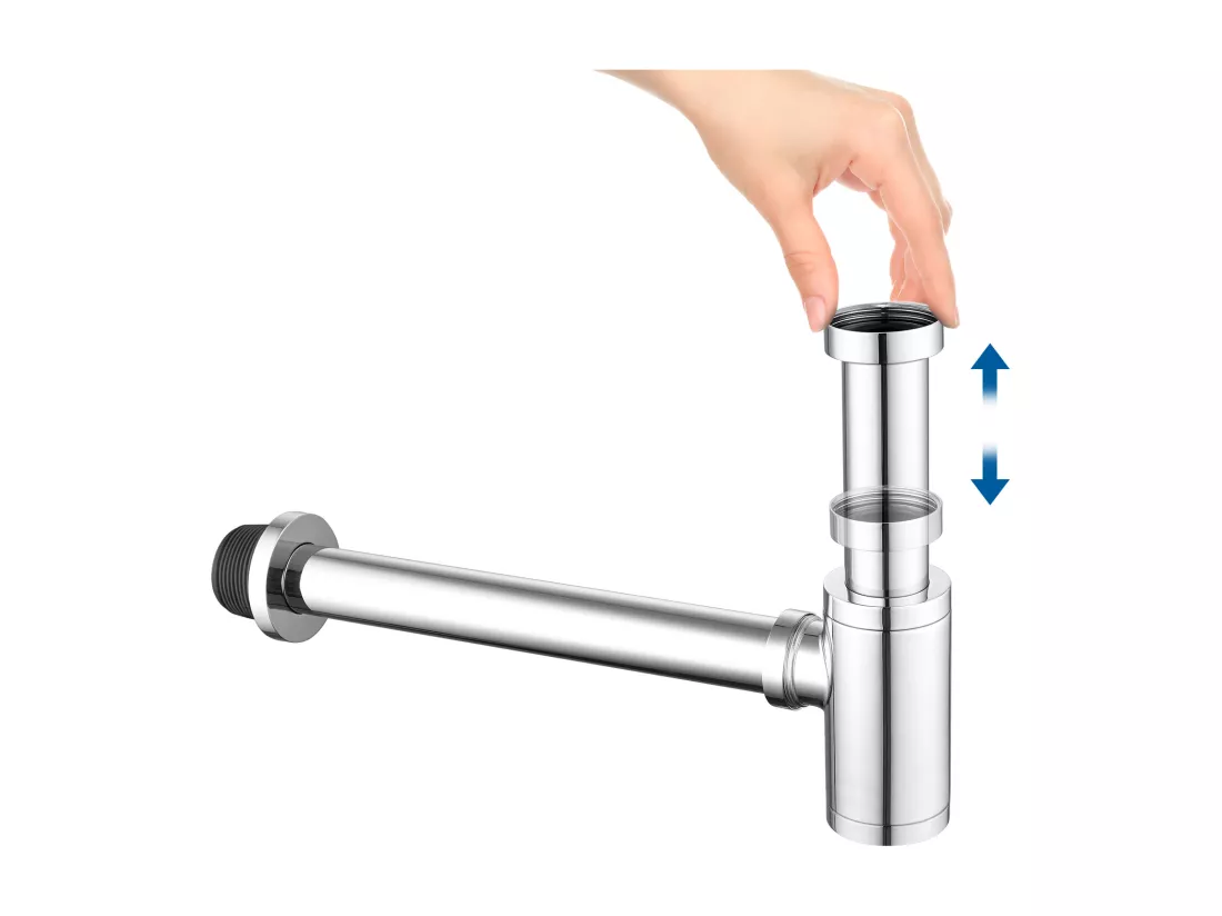 Auralum max Siphon lavabo design universel,tuyau d'évacuation normalisé 1 1/4