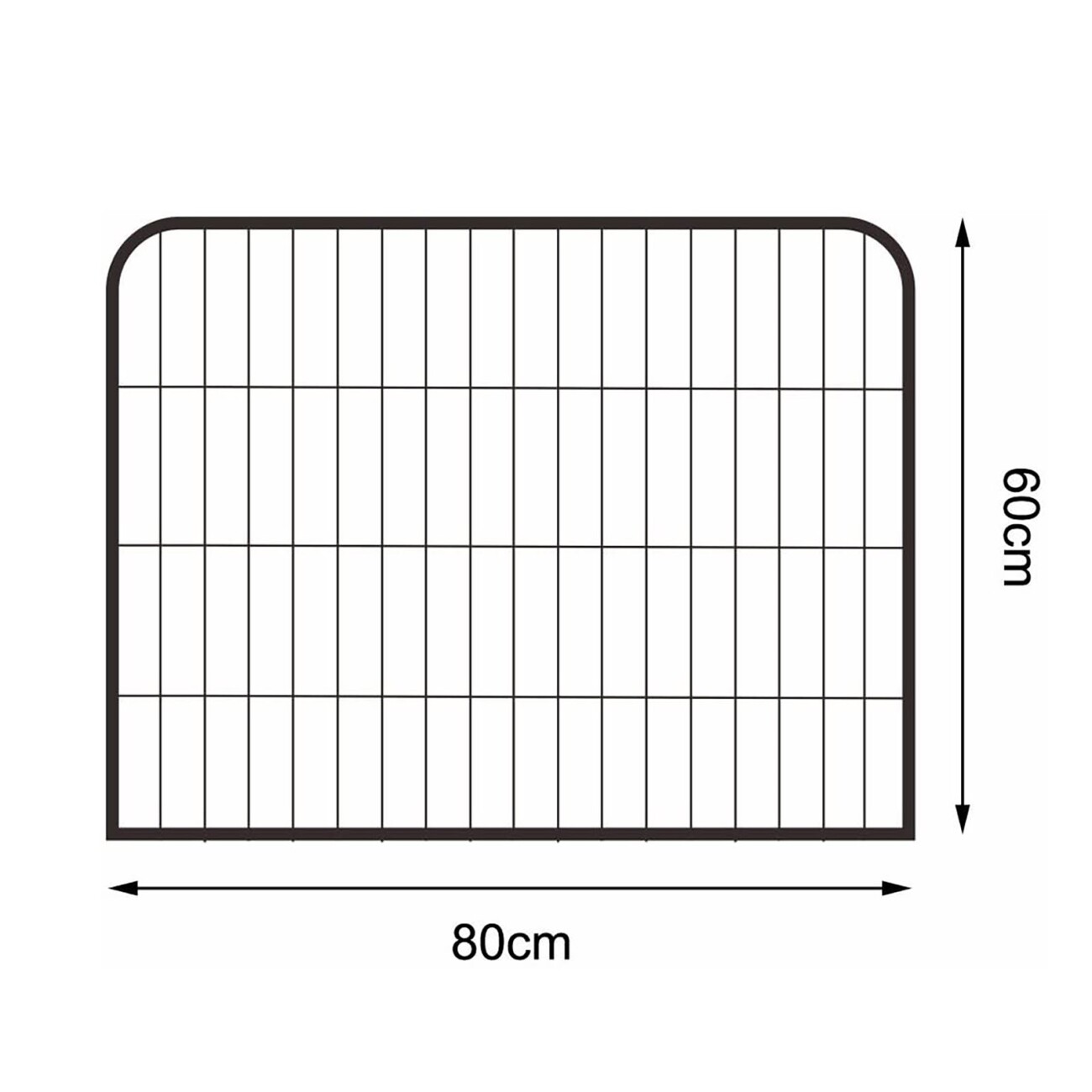 Lionto Freilaufgehege mit Tür 60 cm, 1 cm, 80 cm