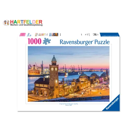 Ravensburger Puzzle - Hamburg Abendstimmung St. Pauli Landungsbrücken, 1000 Teile