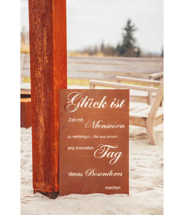 Ferrum Metall-Gedichttafel Glück, 40 x 60 cm,