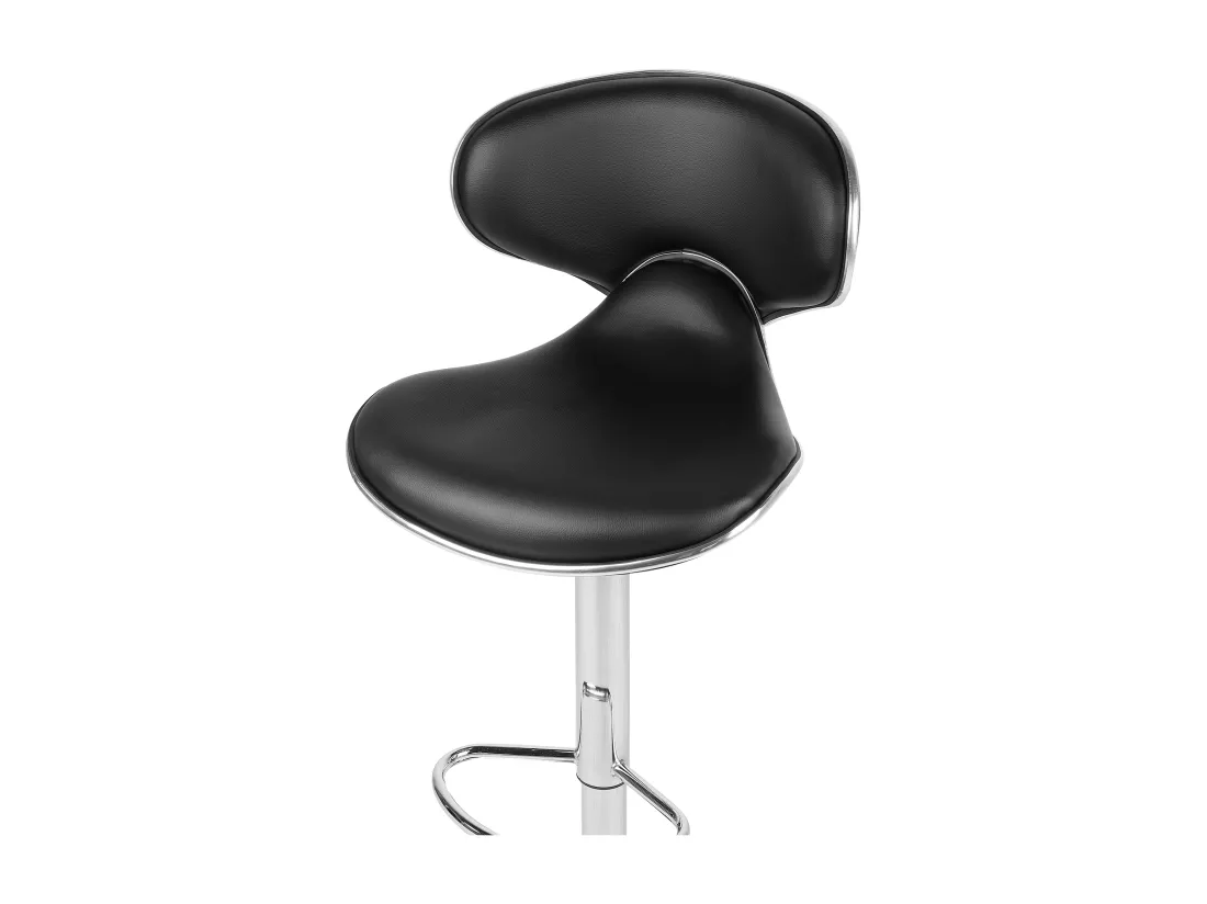 Lot de 2 chaises de bar CONWAY Cuir PU Noir