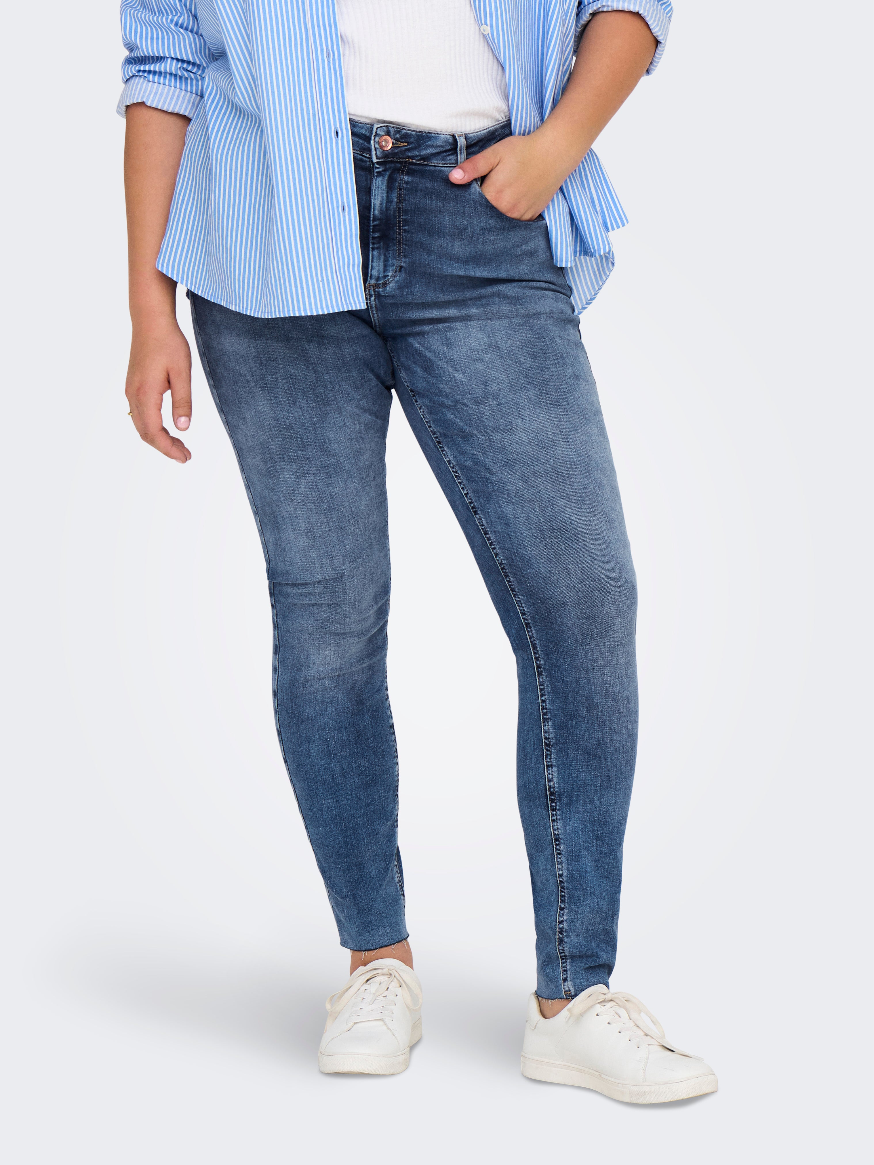 CARWILLY Mittlere Taille Skinny Fit Jeans Medium Blue Denim