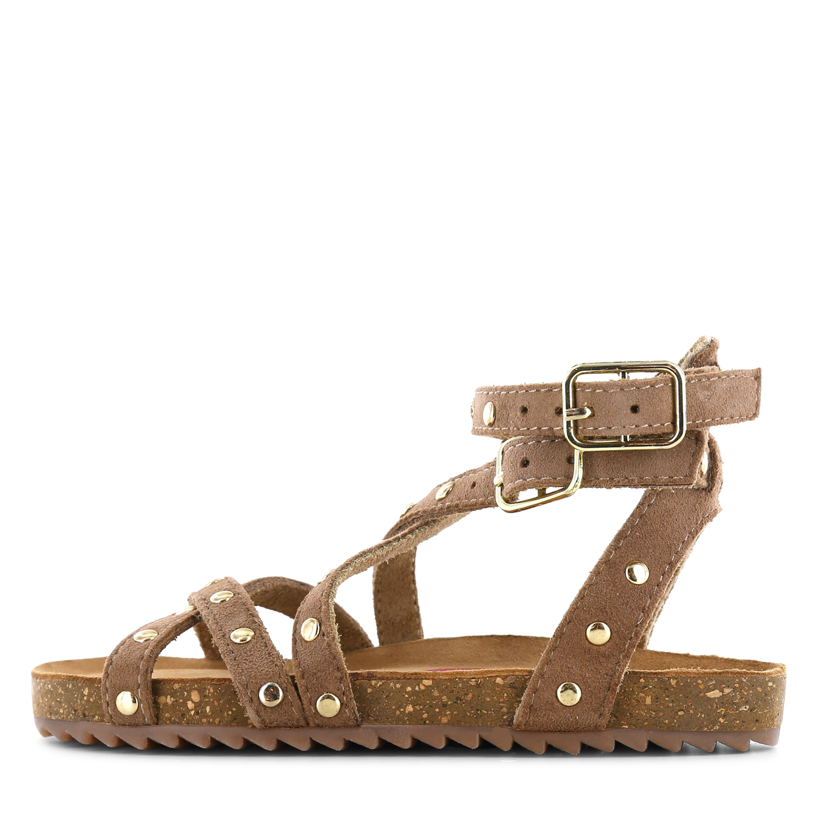 Shoesme taupe Sandale mit Heftklammern