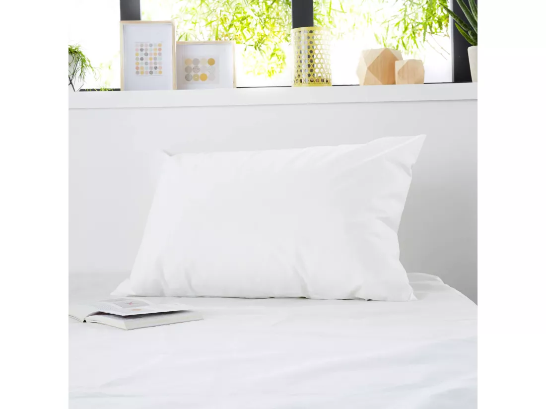 Lot de 2 protèges oreillers anti-acariens et anti-punaises sans traitement 65x65
