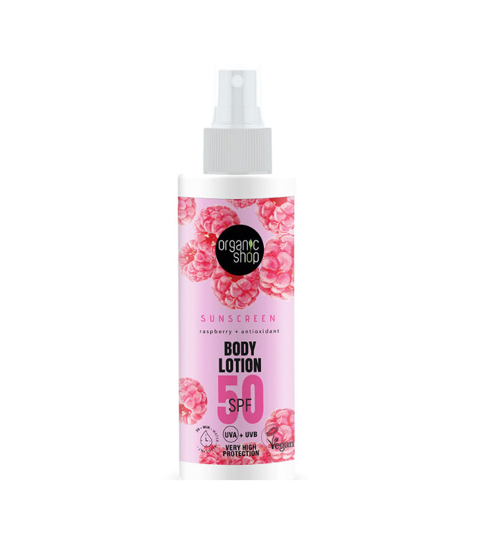 Organic Shop - Loção Corporal Protetor Solar Framboesa + Antioxidante SPF 50 - 150 ml