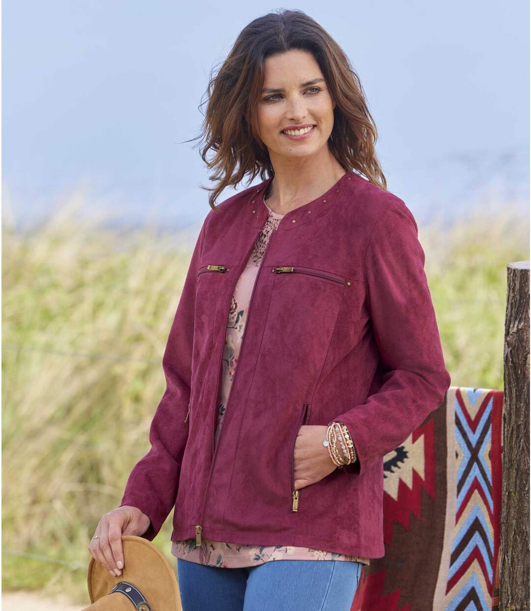 Veste Zippée en Suédine