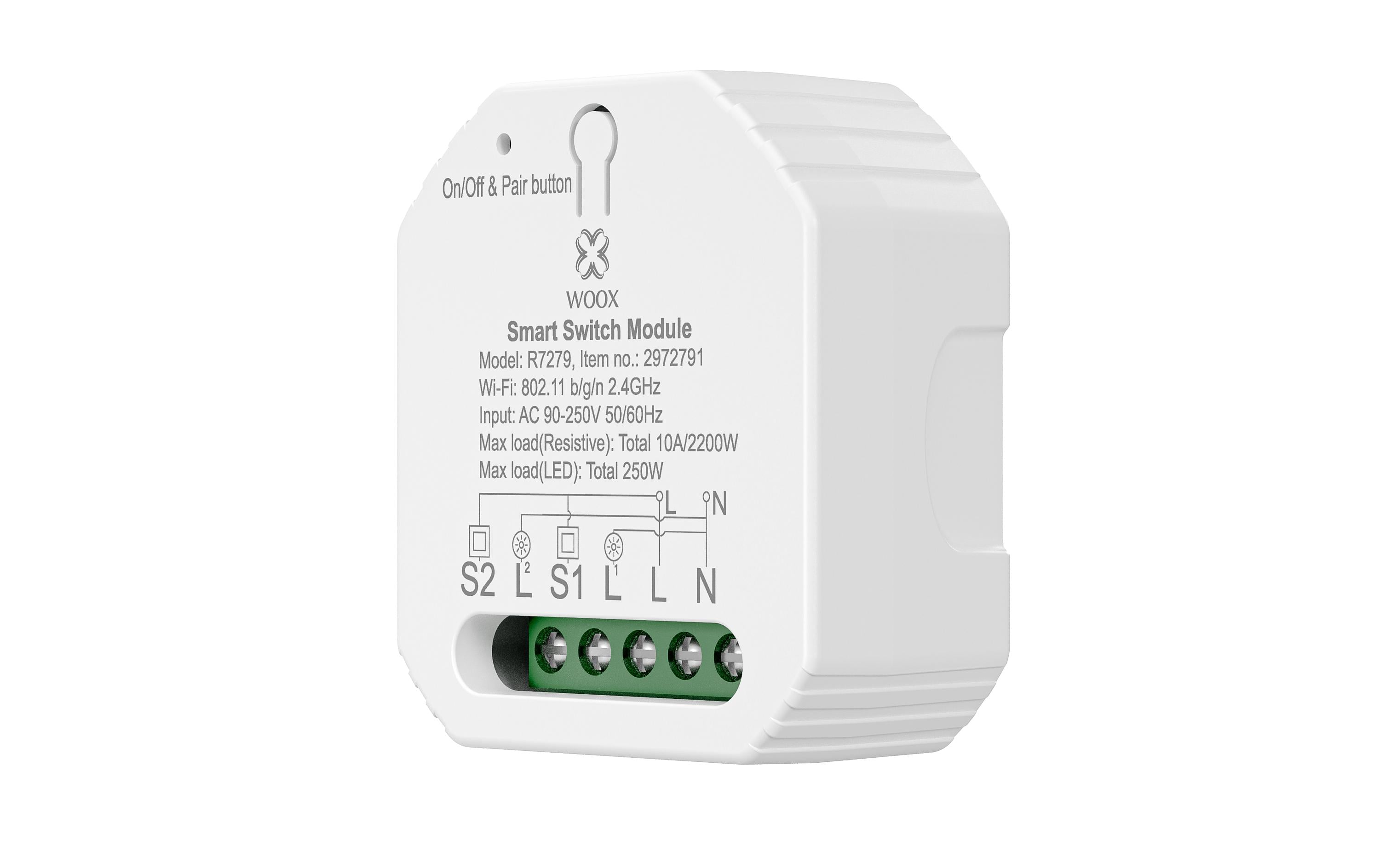 WiFi Smart Switch R7279, 230 V, 10A, 2300W WeissSmart Switch 2-Gang Modul