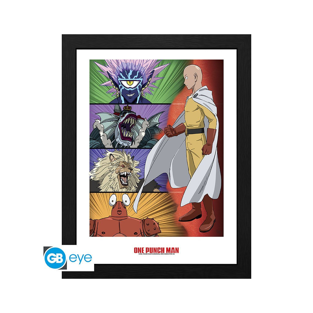 One Punch Man - Poster Encadré Echelle des Méchants