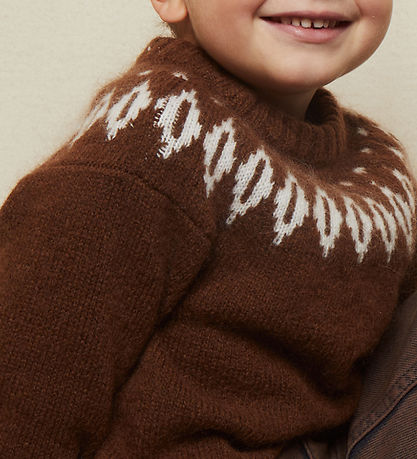 Copenhagen Colors Bluse - Uld - Strik - Iceland - Dk Brown/Cream