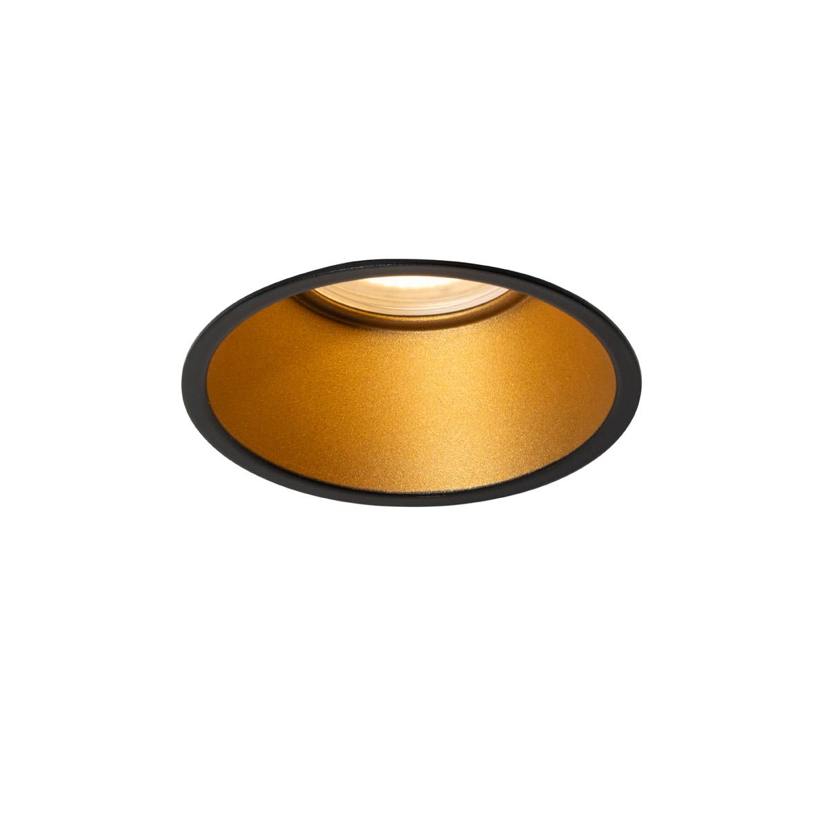 Set van 6 moderne inbouwspots zwart met goud GU10 50mm IP44 - Dept