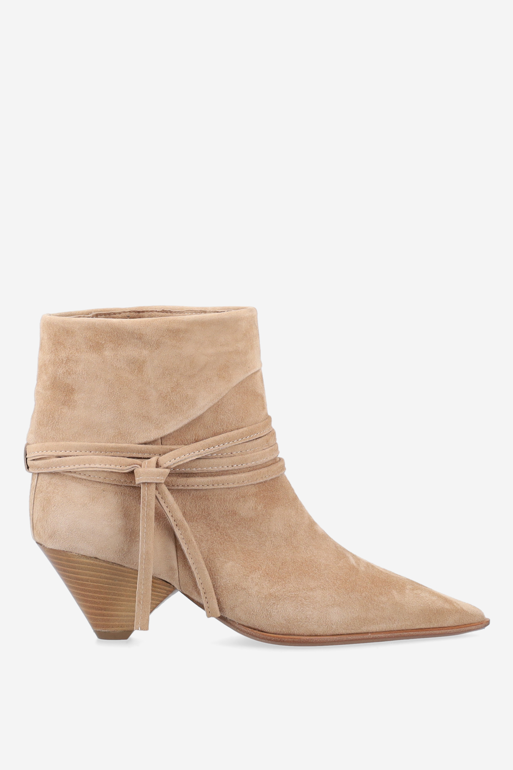 Fold-over suede ankle boots