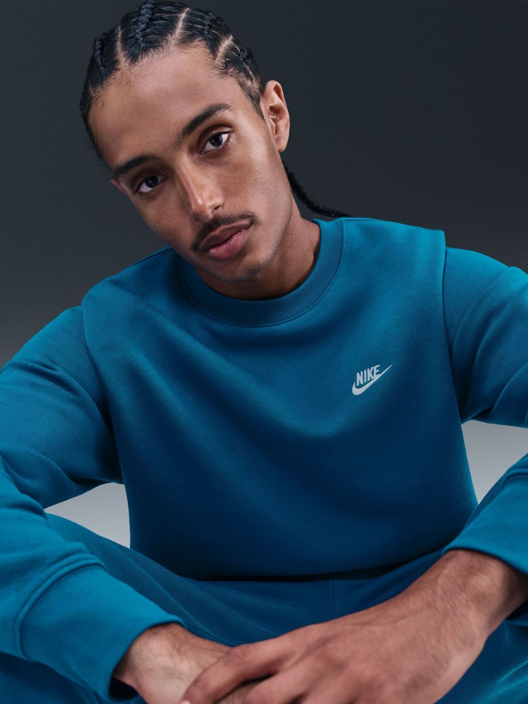 Abyss-blauw - Nike Club sweatshirt met ronde hals