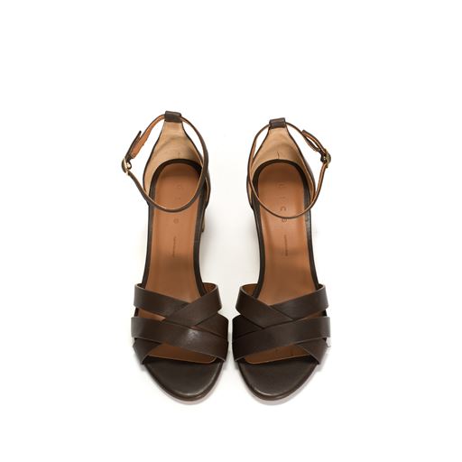 Dico Copenhagen Kaia Højhælede Sandaler, Dark Brown, 39