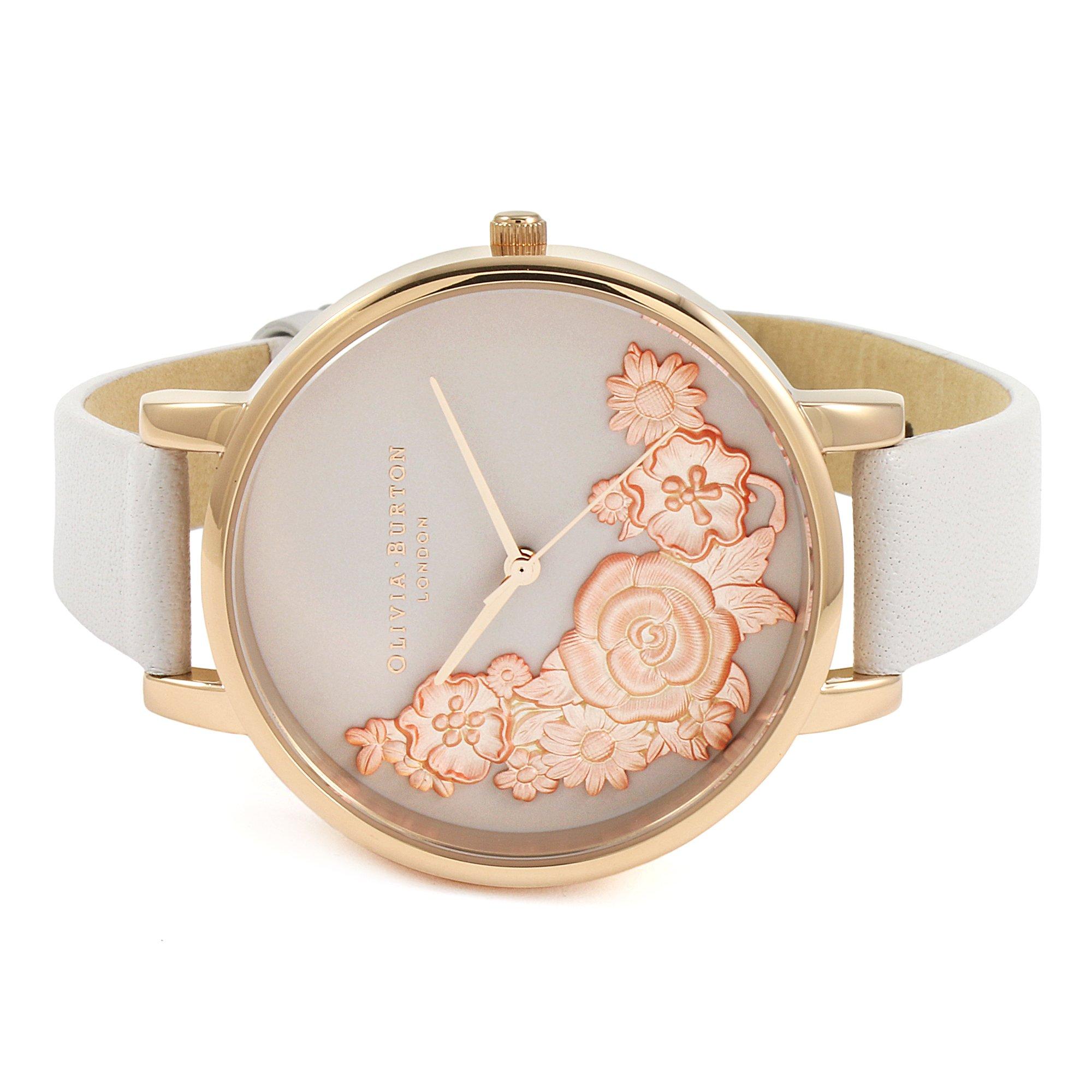Olivia Burton Pink Dials Stainless Steel Fashion Analogue Quartz Watch