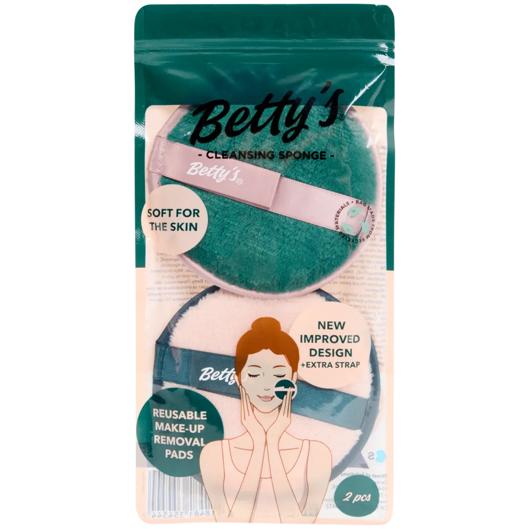 Betty's herbruikbare make-up-remover-pads 2 stuks | diverse kleuren
