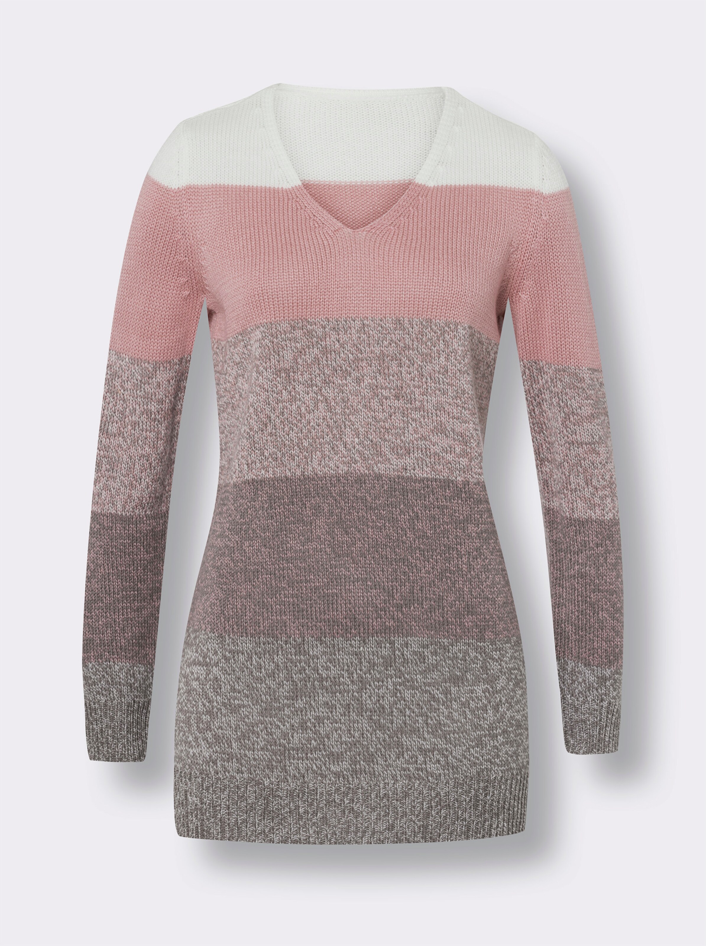 Longpullover mit Blockstreifen-Muster