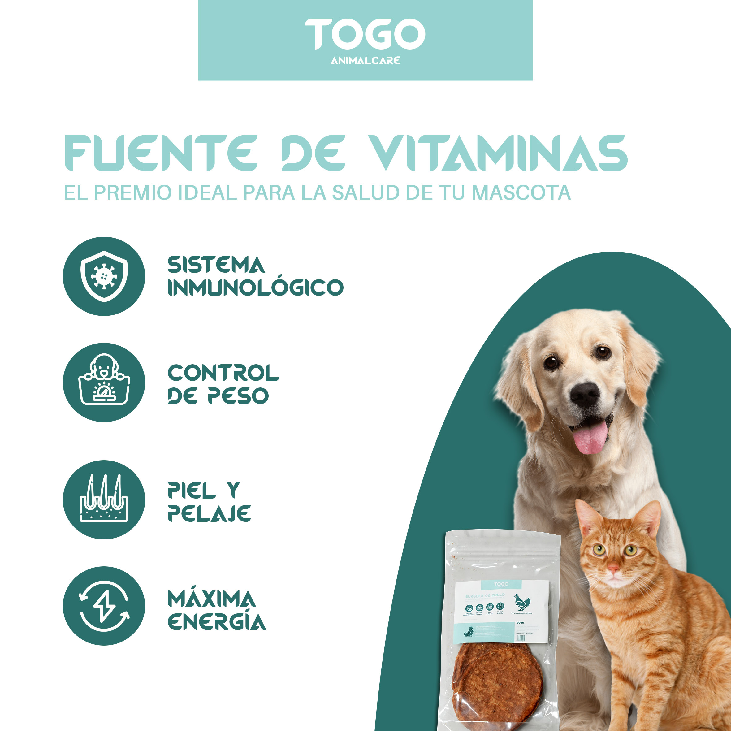Hambúrguer de Frango Togo Animal Care | Petiscos Naturais