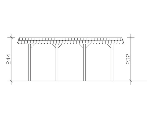 SKAN HOLZ Spreewald enkele carport inclusief paalankers, 396 x 589 cm, geïmpregneerd