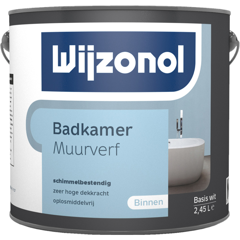 Wijzonol badkamerverf schimmelbestendig mat 2,5L wit