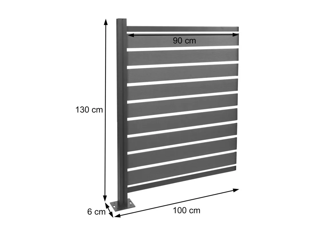Clôture pour poubelles en aluminium MCW-K57, marron