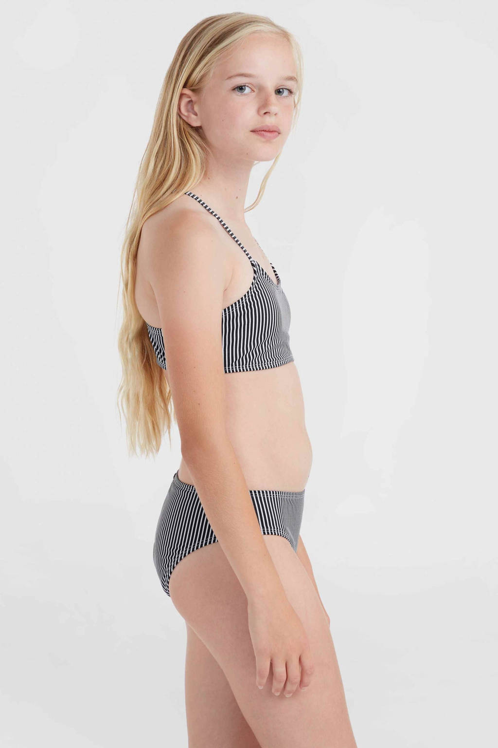 crop bikini Essentials zwart/wit