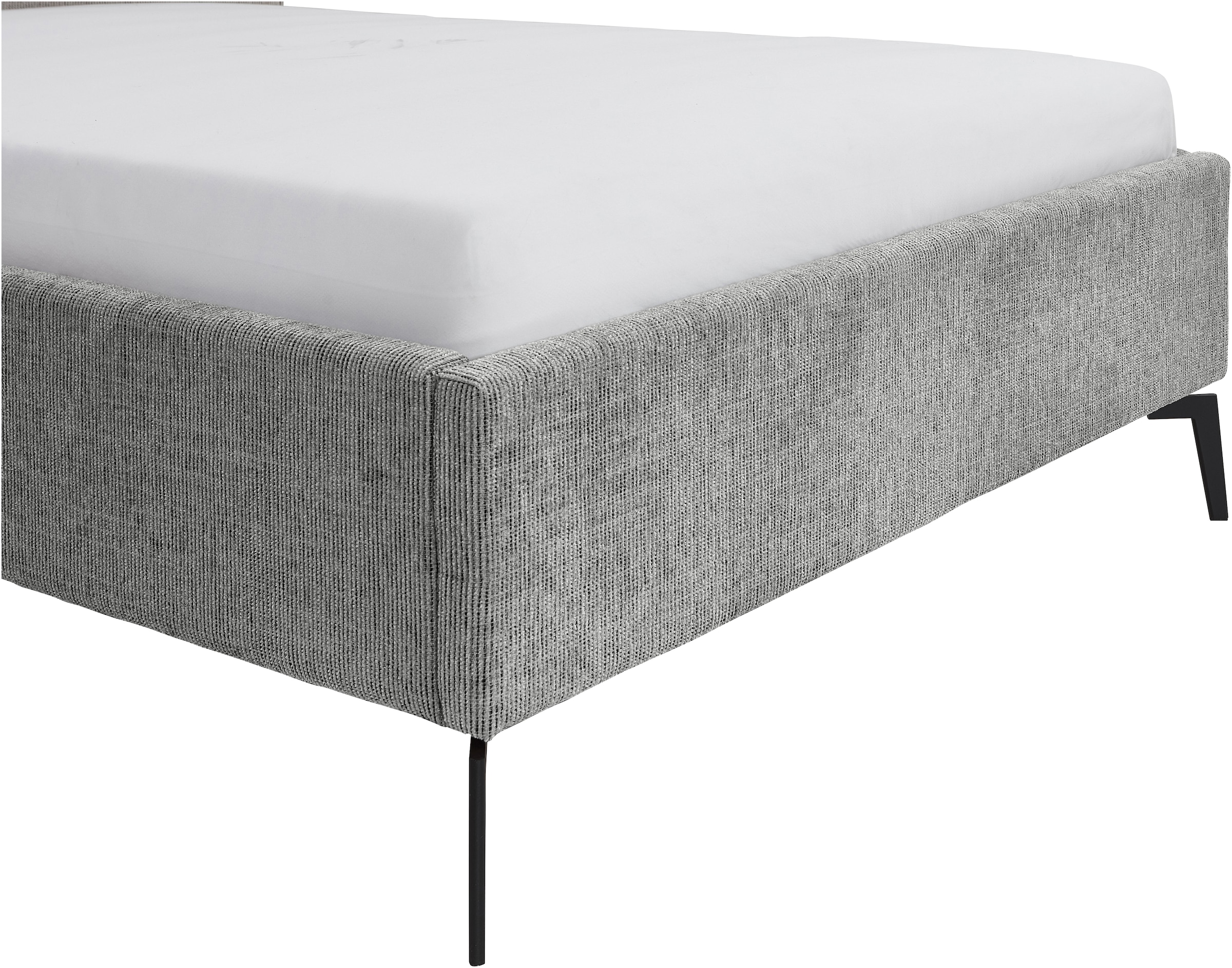 meise.möbel Polsterbett »Riva II« mit schwarzen Metallfüssen, wahlweise mit Bettkasten