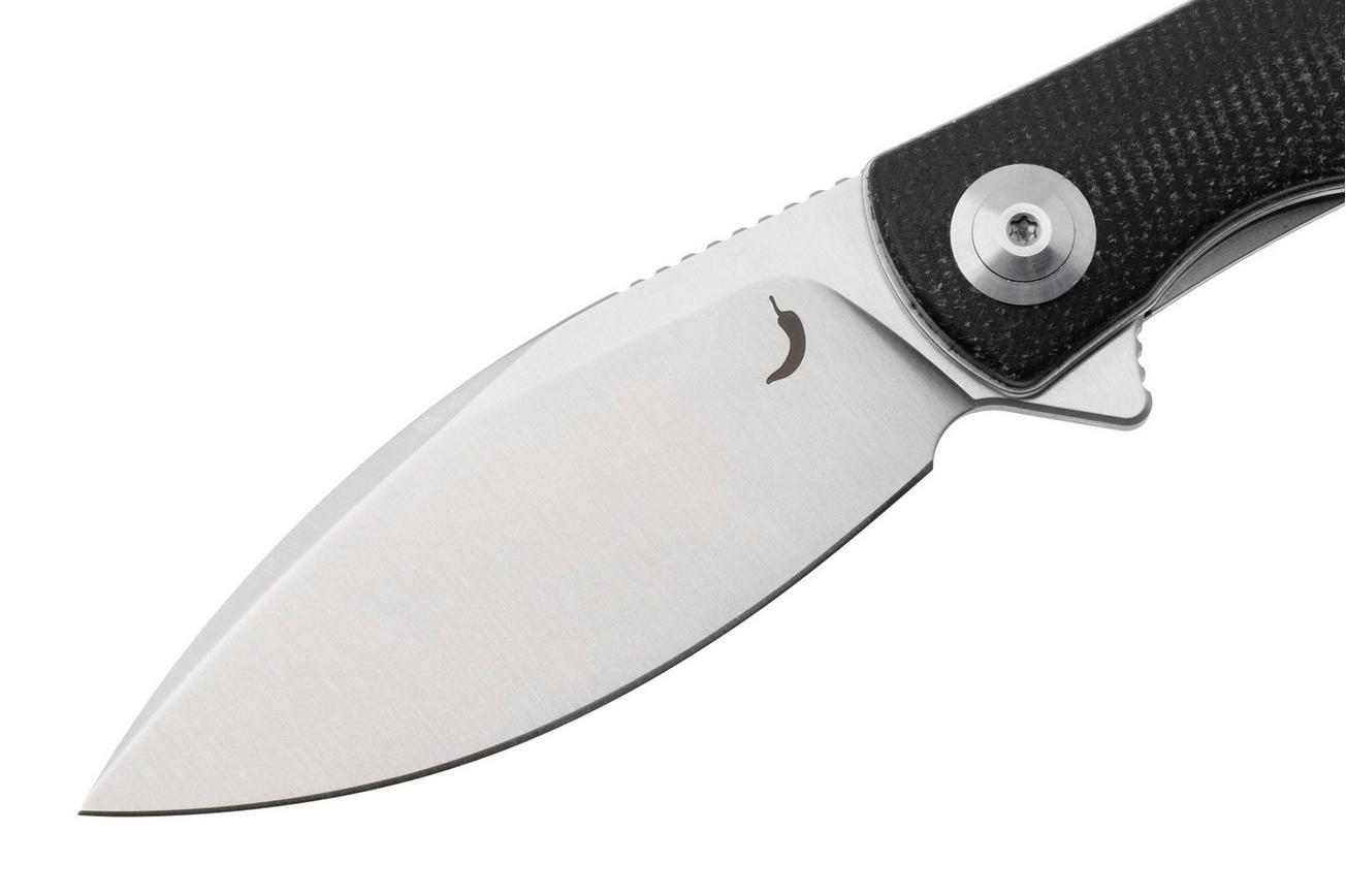 Trollsky Knives Mandu Evo MTE008 Satin 14C28N, Black Micarta, zakmes, Michael Trollsky design