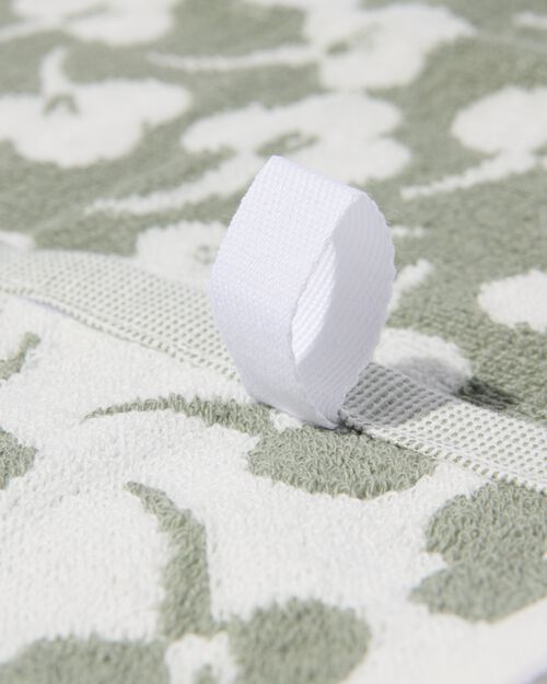 essuie-mains 50x50 coton gris-vert violettes