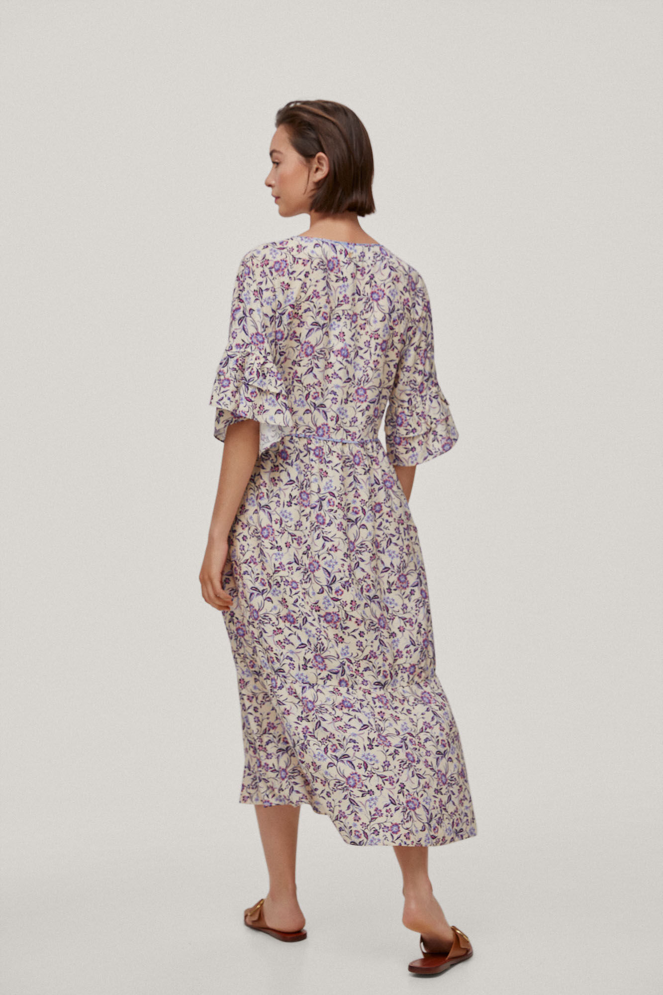 Vestido túnica com estampa floral - Azul