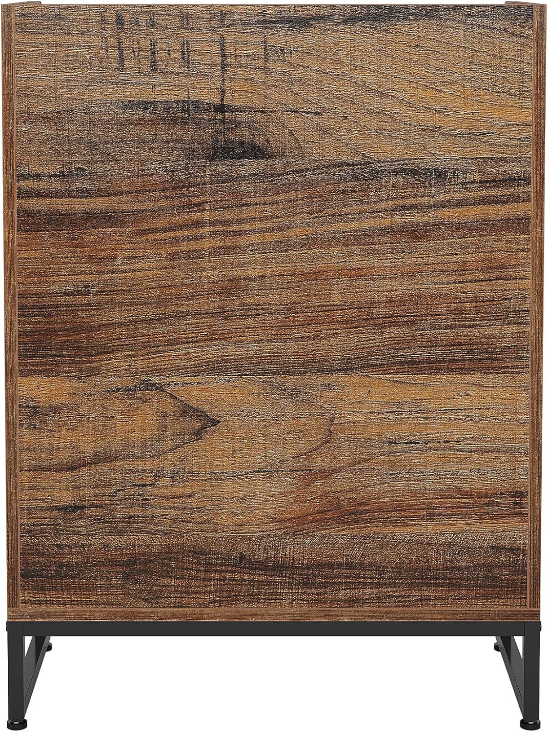 LITTLE TREE Moderner Schuhschrank mit Türen für bis zu 25 Paar Schuhregal aus Holz, 5 Ebenen, für Eingangsbereich, Schlafzimmer, Flur, Wohnzimmer, tiefes Walnuss und Weiß, Technisches, Metall, Large
