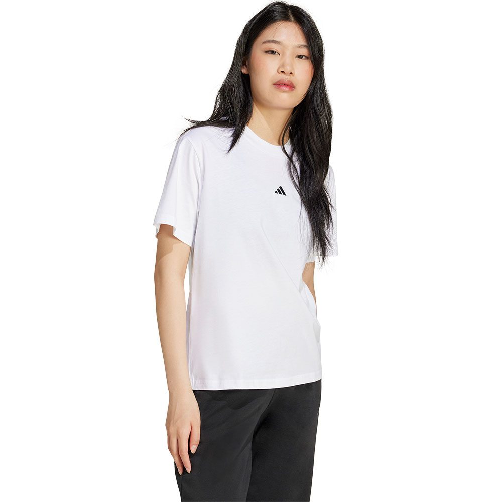 adidas Essentials Small Logo Cotton T-Shirt Damen white
