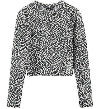 LMTD Bluse - NlfTaina - Blåck/Square /Butterfly