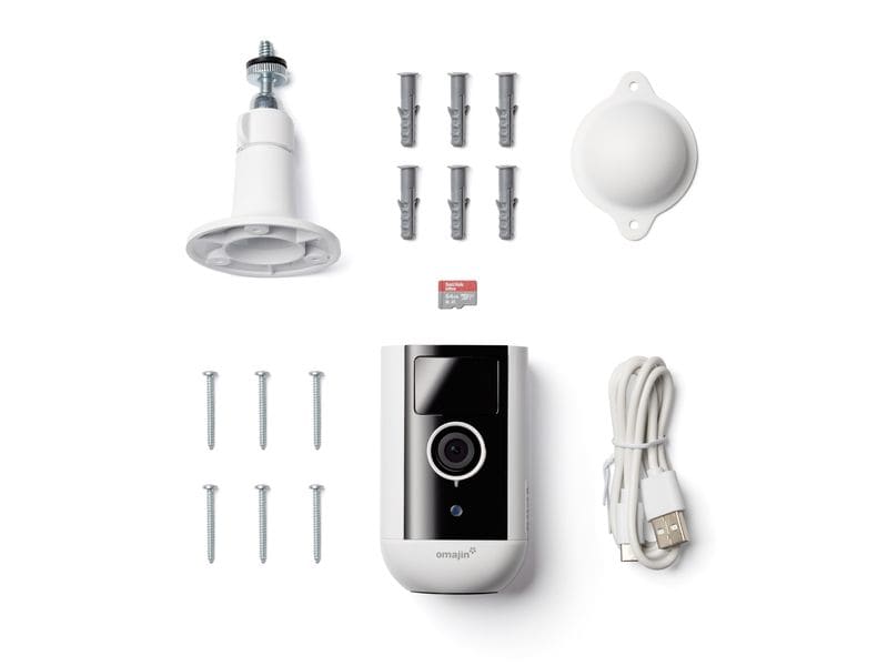 omajin by Netatmo Netzwerkkamera OMA-OWC-01-EU   64GB Micro Kabellose Überwachungskamera mit 2K  HD-Auflösung und langer Akkulaufzeit