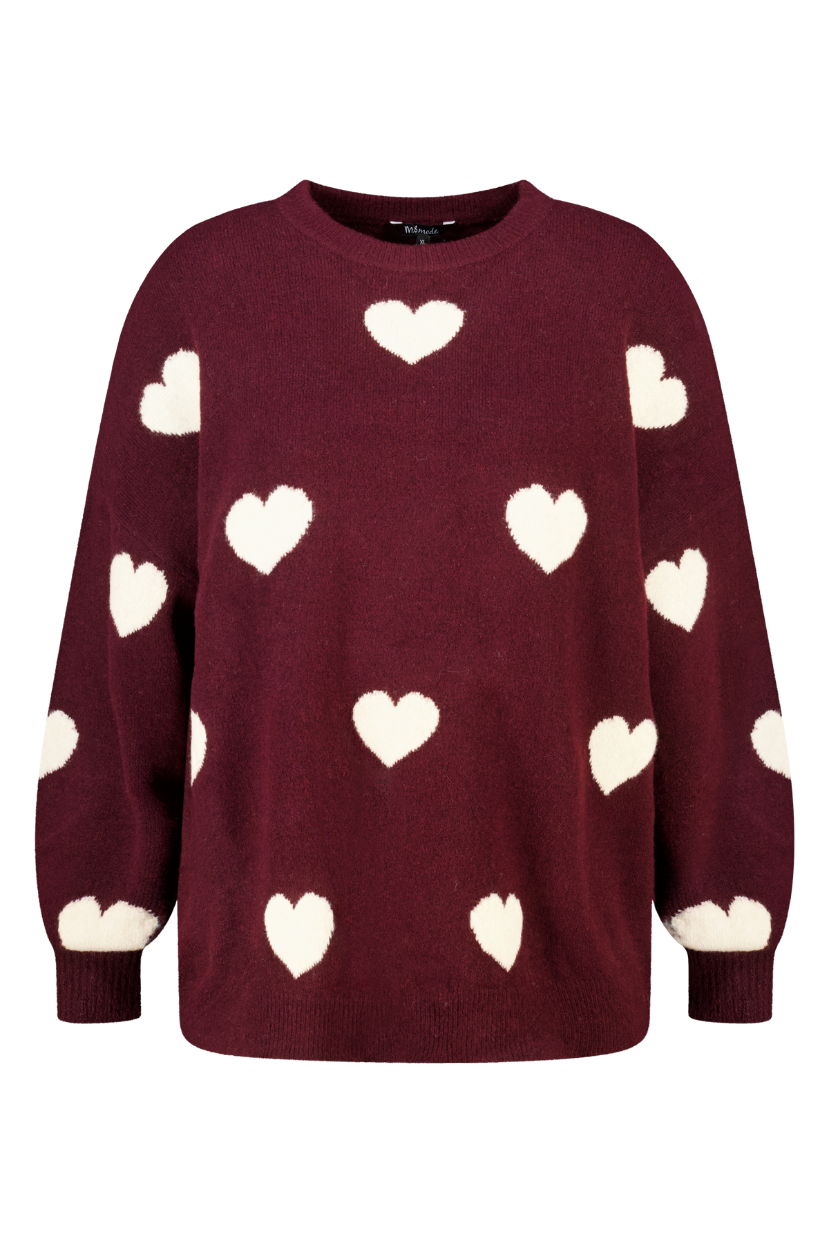 Gebreide trui met hartjespatroon Multi Red