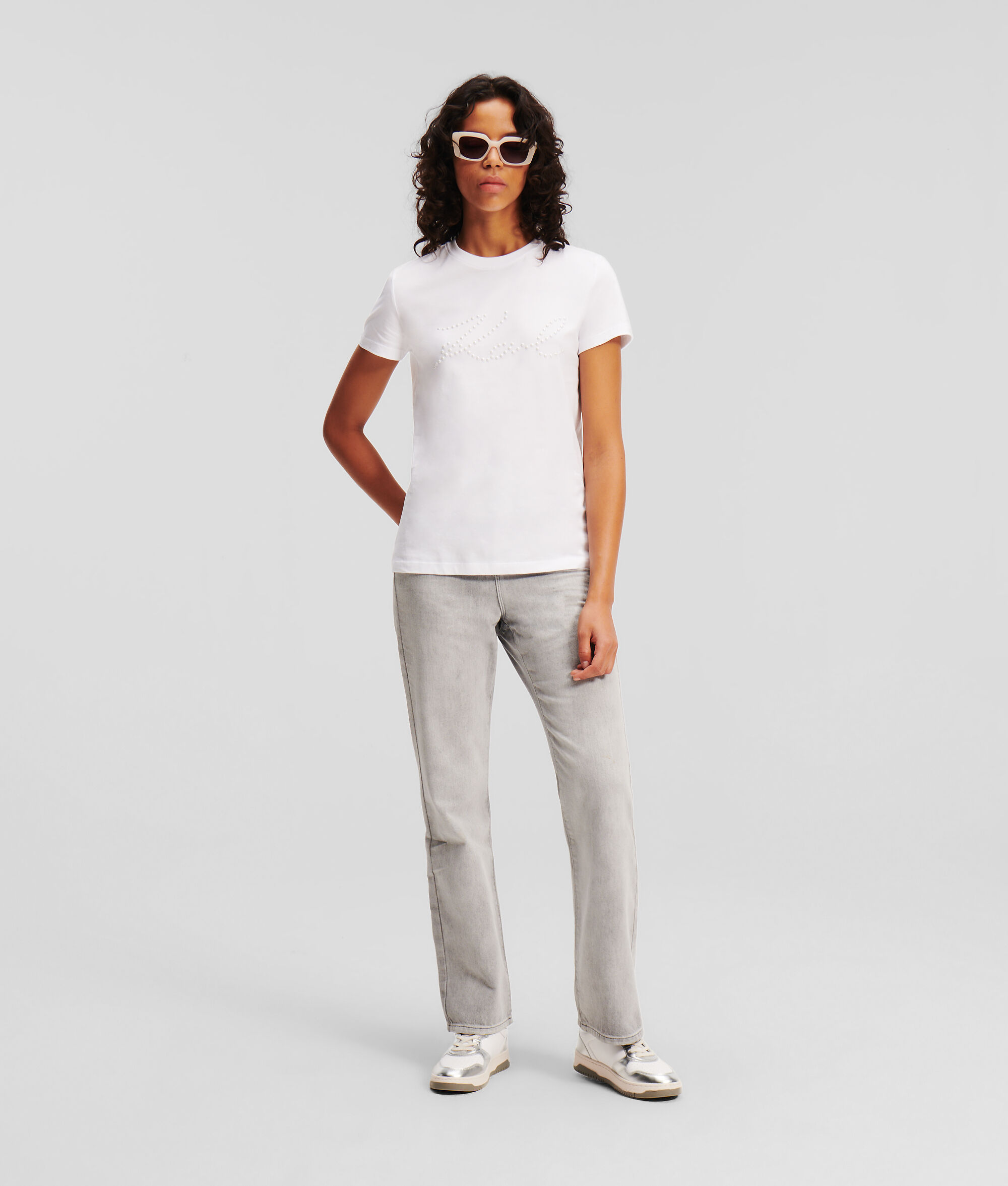 T-SHIRT KARL SIGNATURE ORNÉ DE PERLES