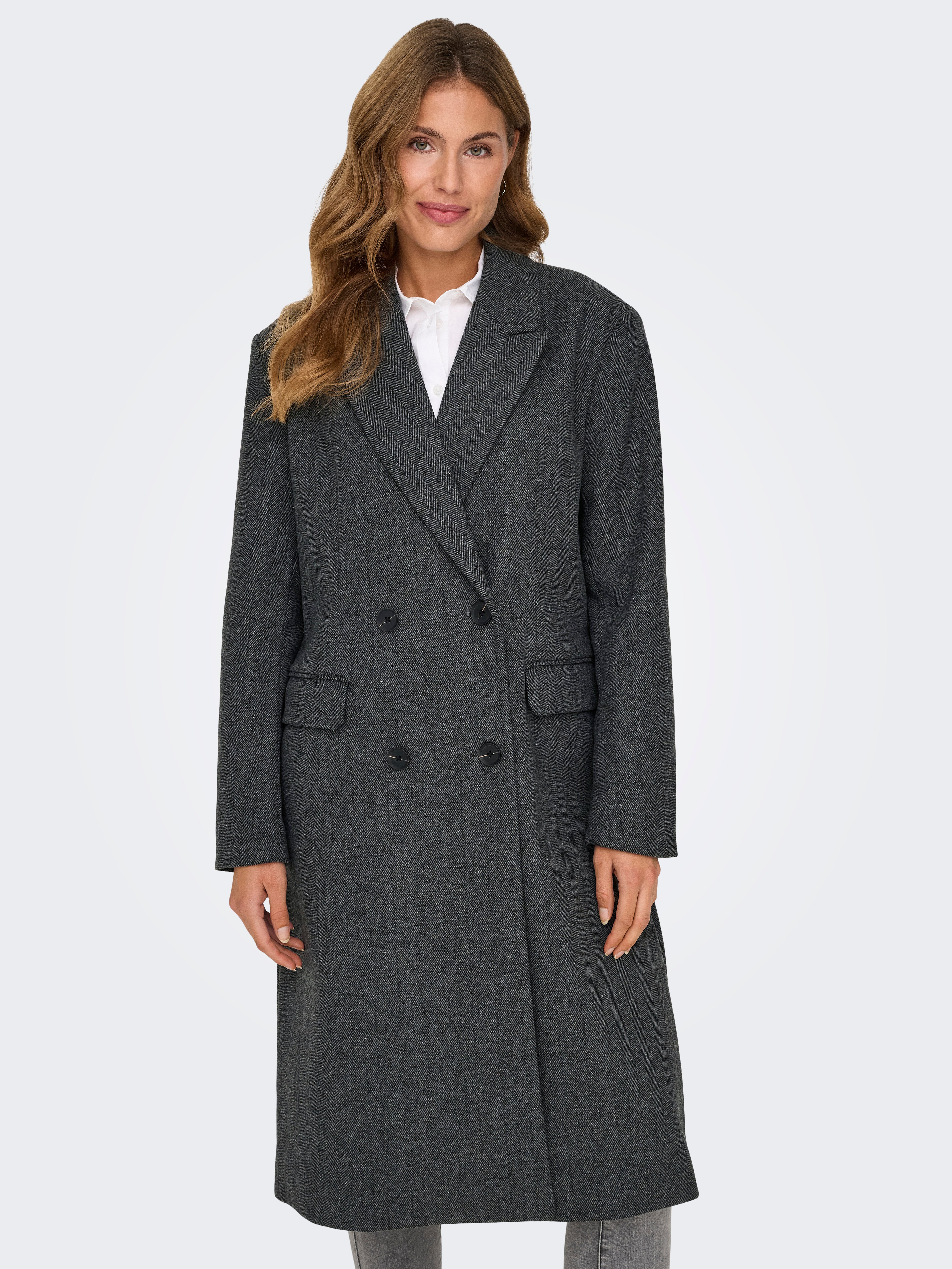 ONLWILLA Mantel Dark Grey Melange