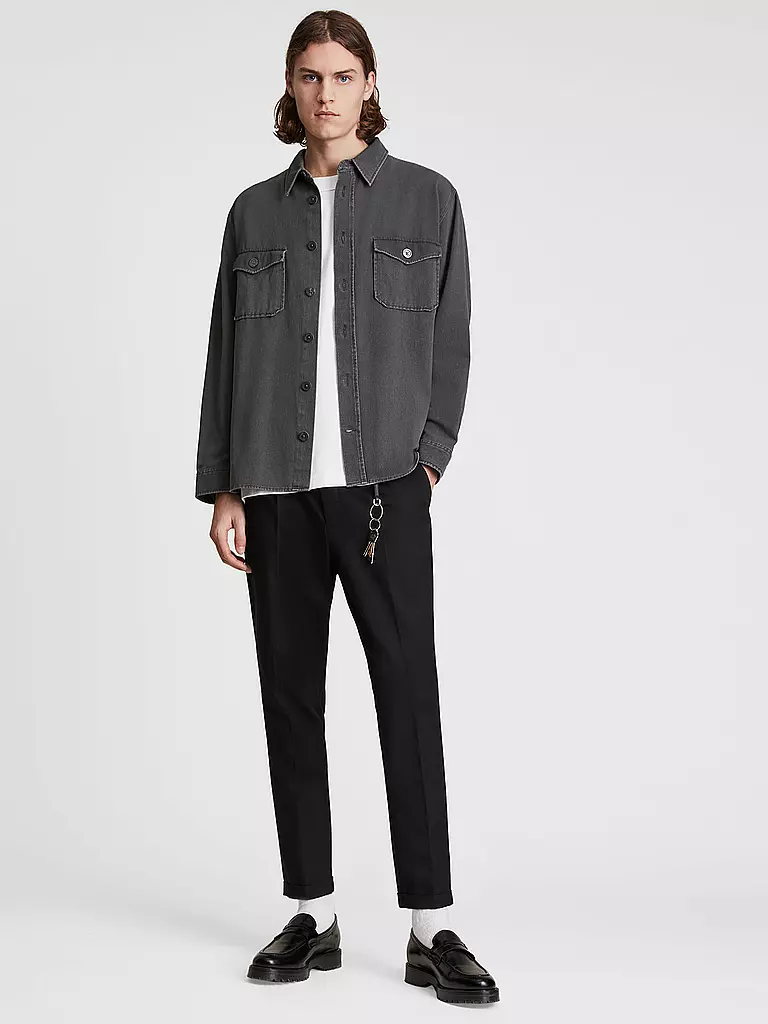 ALLSAINTS Hose Slim Fit 7/8 Tallis schwarz