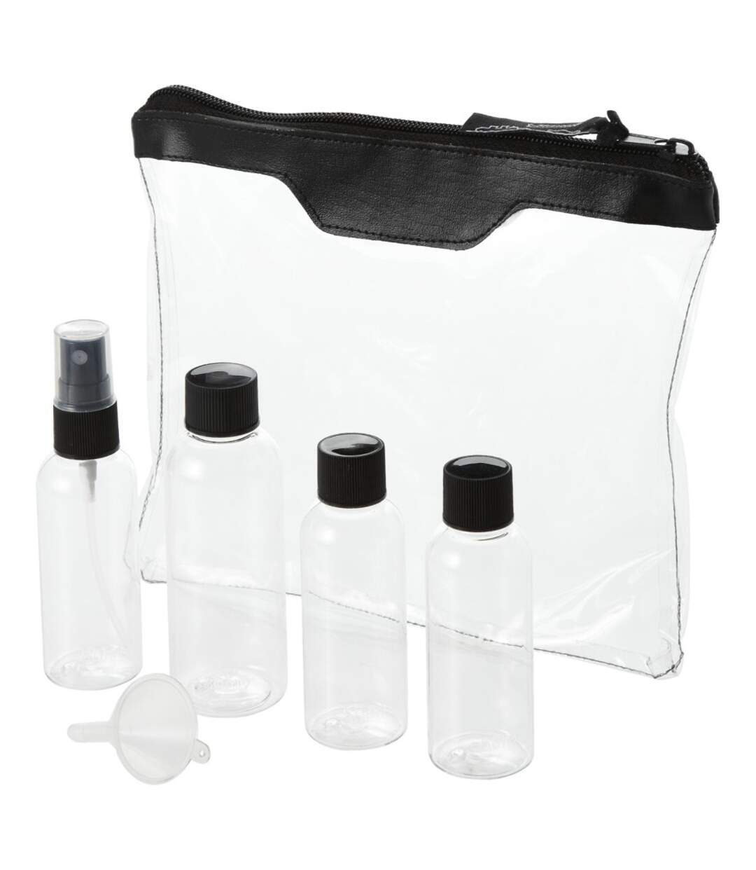 Bullet Set de bouteilles de voyage approuvé par la compagnie aérienne Munich (Transparent/Black) (20 x 16 x 3.4 cm) - UTPF1210