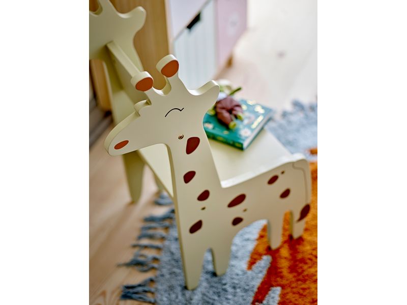 Bloomingville Kinderstuhl Ibber Giraffe Grau Sitzgelegenheit für Kinder