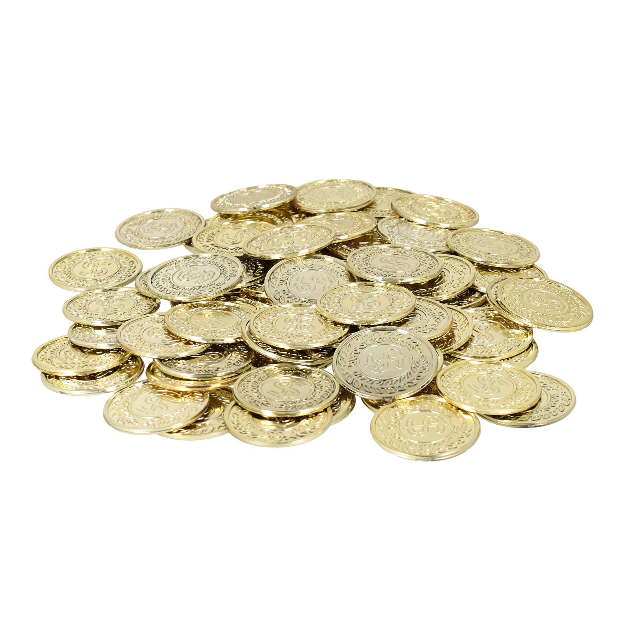 (144er Set) Casino Spiel Münzen Party Dekoration Spielzeug Dollar Goldmünzen (728.255572) - Gold